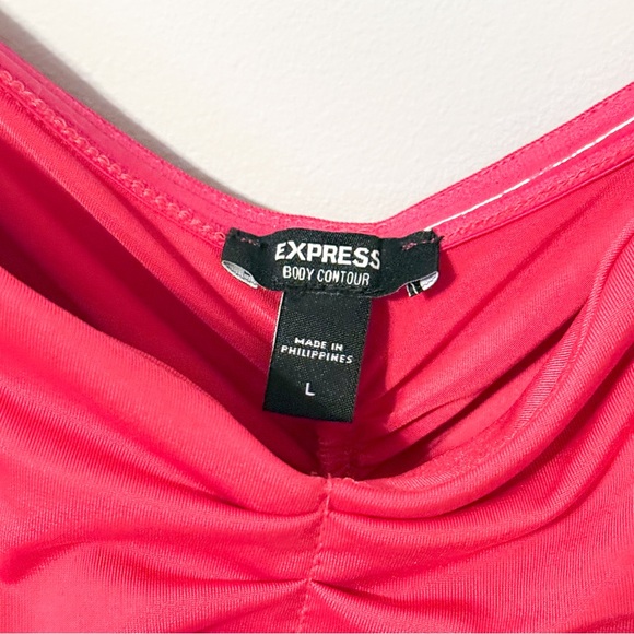 Express Hot Pink Rouched Bodysuit - Picture 3 of 3